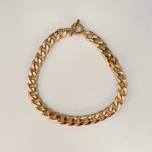 Bold Brass with Gold Chain Necklace